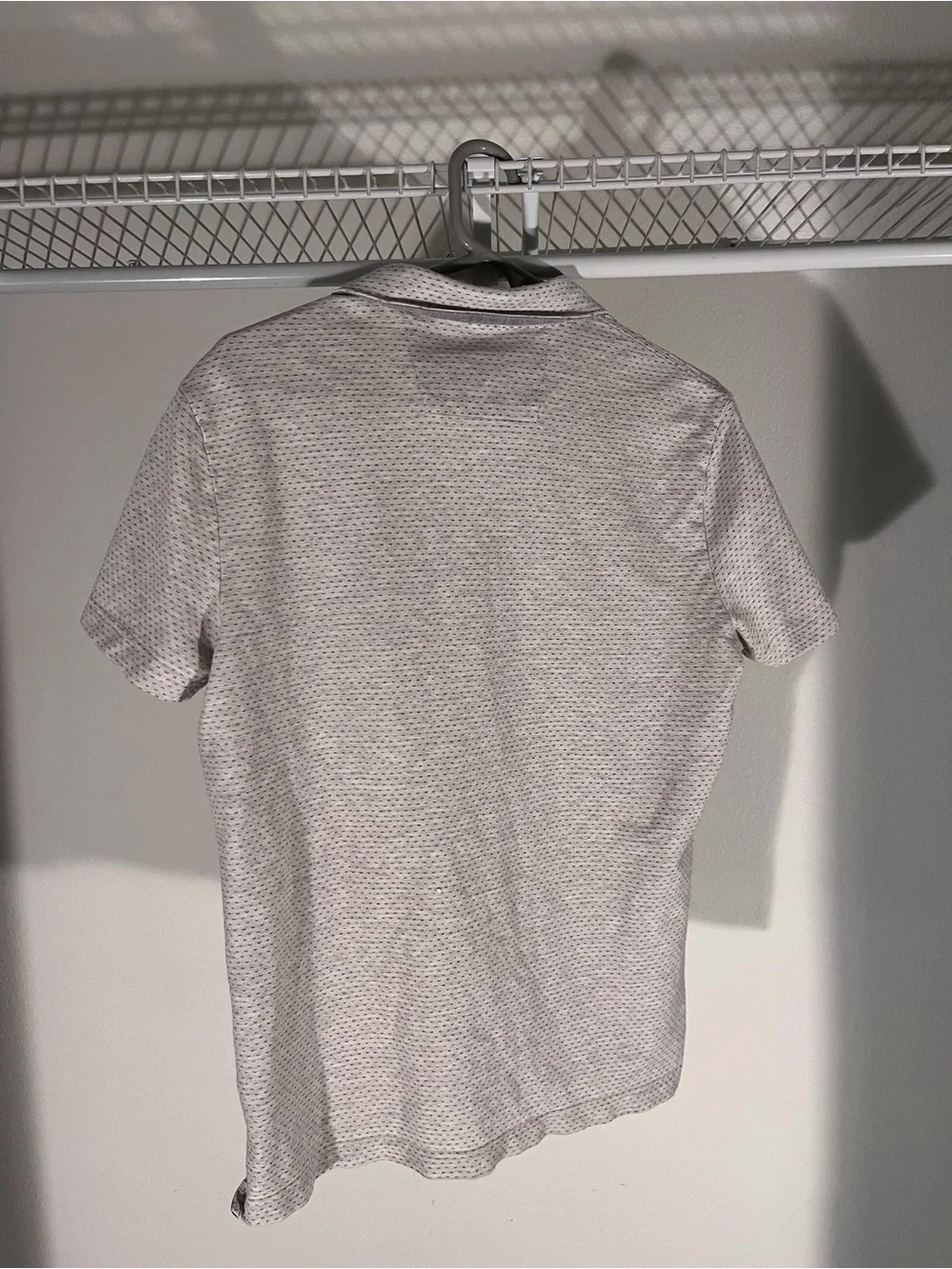 Banana Republic Light Gray Textured Henley Polo